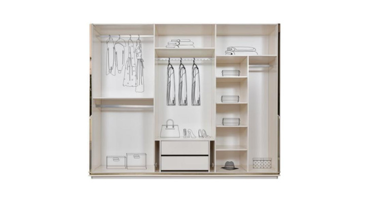 Garderobekast Kledingkast Houten kast Moderne kast Wit