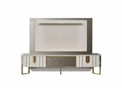 Woonwand sideboard tv-standaard RTV-lowboard wit woonkamerpaneel hout