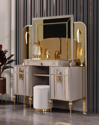 Garnituur Kaptafel Friseertafel Schminkconsole Consolentafel Beige