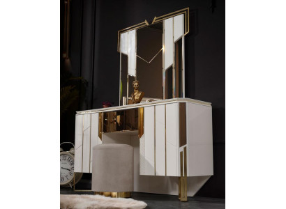 Witte make-uptafelspiegel kaptafel make-upconsole consoletafel