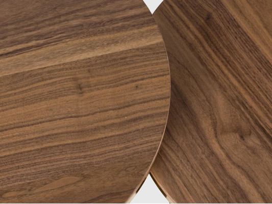 2x Rund Bijzettafel Bruin Woonkamer Koffietafel Design Modern