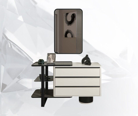 Kaptafel console tafel met spiegel make-uptafel modern hout wit