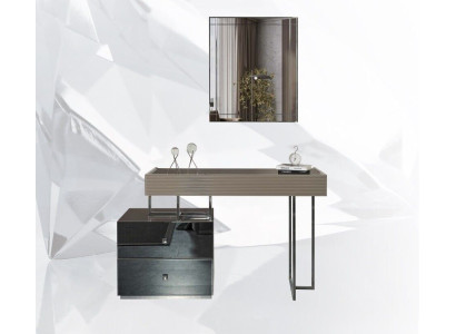 Console tafel met spiegel kaptafel kaptafel modern grijs hout