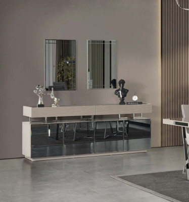 Dressoir met spiegel Dressoir set Kast Modern Commode Grijs