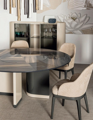 Eetkamer keukentafel Eettafel Stoelen Eettafel Glas Design Vitrine Nieuw 5-delig