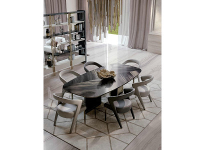 Ontwerp luxe meubels uit Italië Eetkamer Bizzotto Set Tafel Stoel 6x Sets