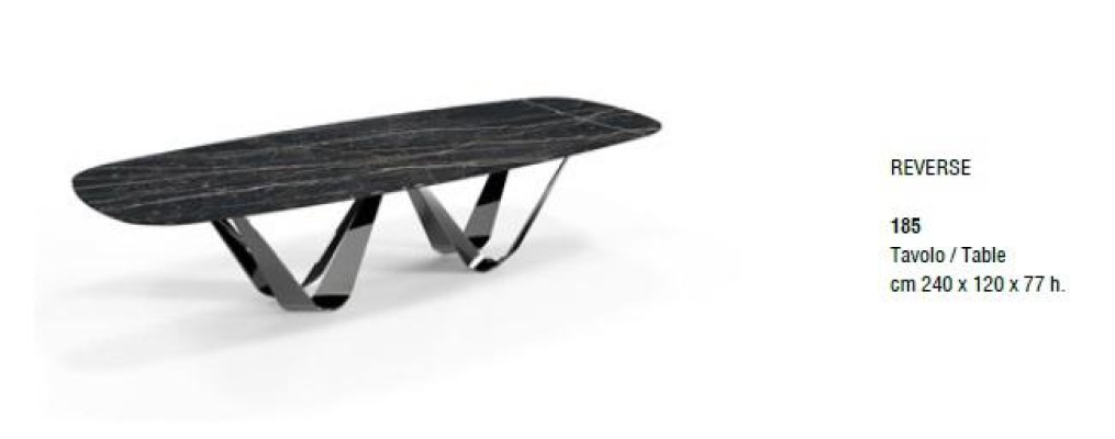 Tafel Eettafel Woonkamer Eetkamer Tafels Roestvrij staal Glas Meubels Italië Bizzotto
