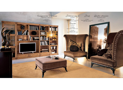 Luxe set 3-delig. Ontwerp 2x fauteuil voetbank hout woonkamerset meubels bank bank nieuw