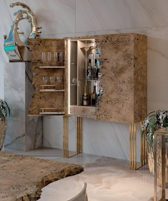 Vitrinebar kast Huisontwerpkastenmuur hout spiegel vitrine meubels nieuw