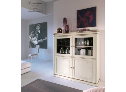 Eetkamer meubelen Massief houten vitrinekast Eiken dressoir Vitrine massief