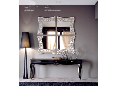 Vanity console table white wood Bedroom furniture Classic mirror 2-piece