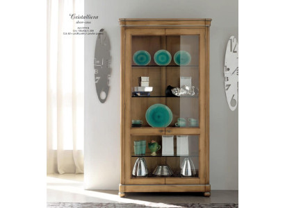 Vitrine meubelen Massief houten vitrines Glazen kast Massief houten dressoir Woonkamer