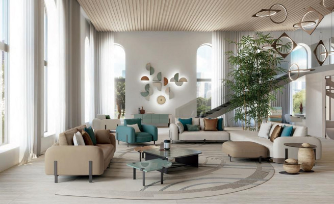 Zetel Luxe Design Design Zetel Textiel Woonkamer Italiaanse meubels Lounge