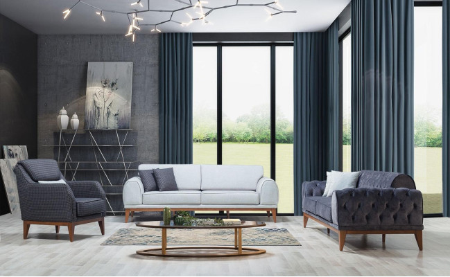 Moderne bankstel ontwerper driezitter fauteuil luxe 3-zits fauteuil