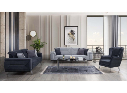 Grijze woonkamerbanken, designerbanken, 3-zits luxe fauteuils