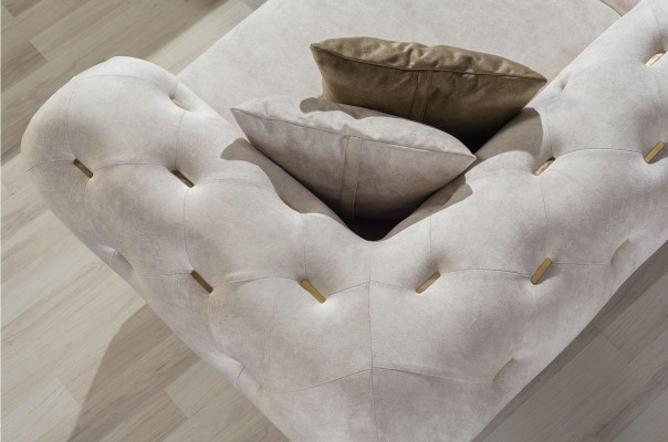 Witte 2-zits Designer Chesterfield bank Luxe woonkamer 2-zits bank
