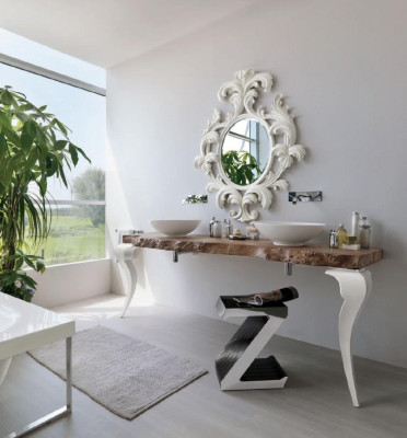 Ronde spiegel Klassiek design Wandspiegel ronde wandspiegel nieuw wit Italië
