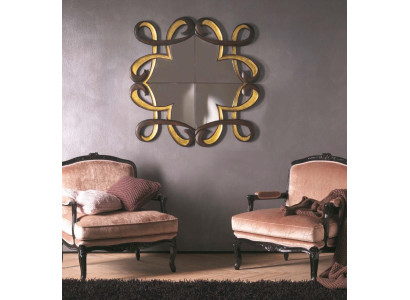 Klassieke ontwerper echt houten frame XXL spiegel 115x115 spiegel wandspiegel