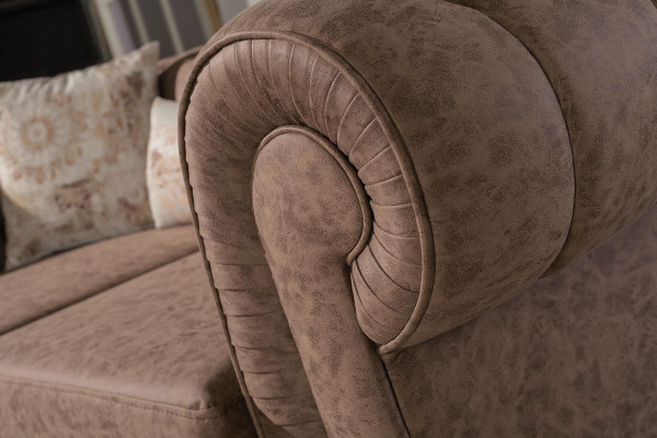 Stijlvolle bruine Chesterfield tweezits ontwerper 2-persoons bankstel