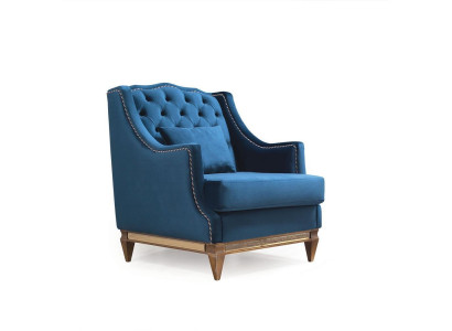 Blauwe luxe Chesterfield fauteuil Woonkamer Lounge Designer Meubels Nieuw