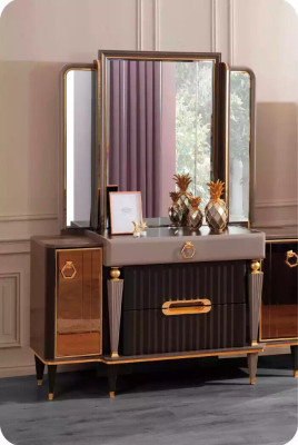 Consoleer Tafel Kaptafel Spiegel Goud Luxe Slaapkamer Kaptafel Nieuw