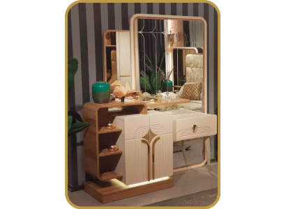 Ontwerp Kaptafel Spiegel Beige Console Luxe Slaapkamer