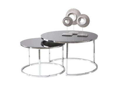 Salontafel Luxe Set Bijzettafel Koffietafel Zilver Woonkamer Design