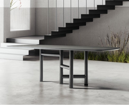 Keukentafel Eettafel Uitschuifbaar Ontwerp Luxe Hout Grijs Tafel