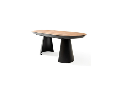Ovale eettafel Keukentafel Uitschuifbaar Design Hout Bruin Tafel
