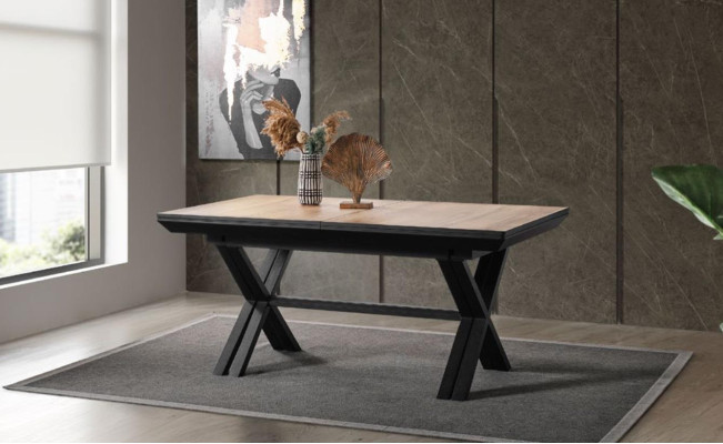 Grote tafel, conferentietafels, eettafel Uitschuifbare houten bruin XXL