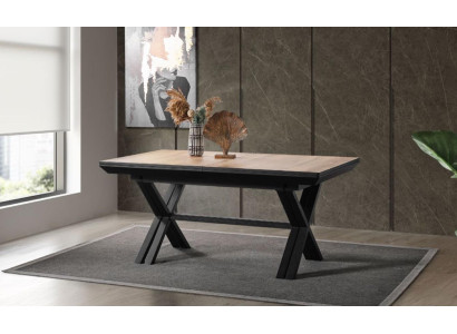 Grote tafel, conferentietafels, eettafel Uitschuifbare houten bruin XXL