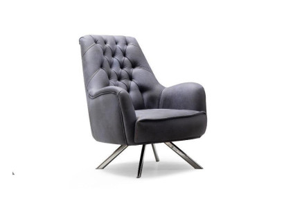 Fauteuil Design Bank Bank Sofa Relax Textiel Bekleding Zitter Luxe Grijs Nieuw