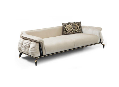 Stijlvolle bank van 3 zits perfect textiel bankstel voor de woonkamer