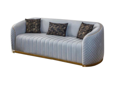 Bank Luxe Woonkamer Modern Driezits Meubelbank 3-Zits Hout Stof