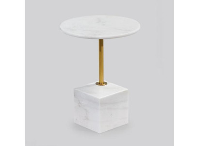 Kleine witte bijzettafel kunstmarmer woonkamer meubels bijzettafels