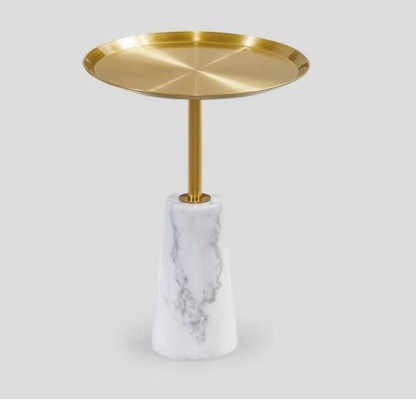 Witte bijzettafel Designer salontafel Woonkamer Luxe metalen meubels