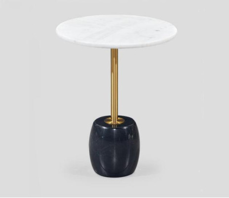 Ontwerper Ronde bijzettafel met marmeren blad Hoogwaardige salontafel