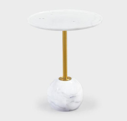 Witte bijzettafel Stijlvolle ronde woonkamer salontafel Marmeren meubels
