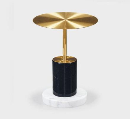 Moderne gouden marmeren bijzettafel Woonkamertafels Rond Design