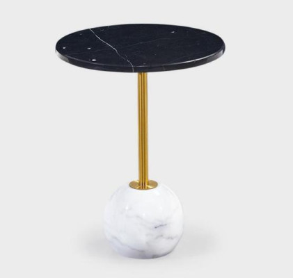 Moderne zwarte metalen salontafel Woonkamer meubels Bijzettafel Marmer