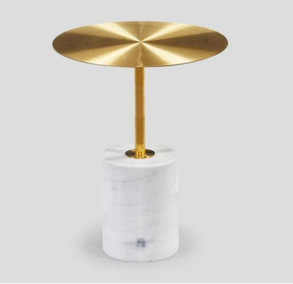 Luxe witte bijzettafel woonkamer kunstmarmer salontafel