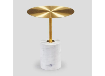 Luxe witte bijzettafel woonkamer kunstmarmer salontafel