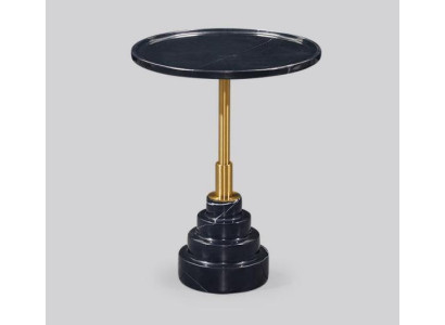 Moderne zwarte salontafel luxe marmeren bijzettafel rond woonkamer