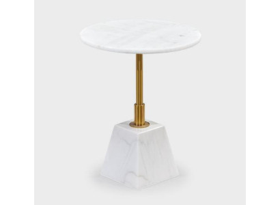 Gouden-witte bijzettafel Stijlvolle woonkamer Marmeren ronde tafels.