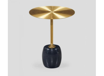 Gouden-zwarte salontafel, ontwerper woonkamer, stijlvolle bijzettafels.
