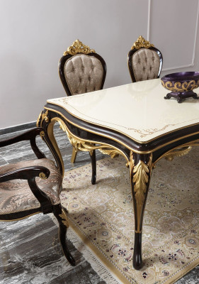 Eetkamer set Eethoek Eetkamer Eettafel Stoelen Hout 9-delig Bruin Barok