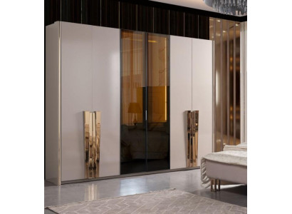Kledingkast Moderne Kast Slaapkamerkasten Beige Hout Goud