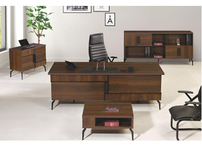 Kantoormeubilair Compleet kantoor Bureau Kantoorbureau Set 4-delig Hout Bruin