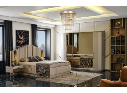 Slaapkamer Luxe Meubel Set Bed 2x Nachtkastjes Kledingkast Kast