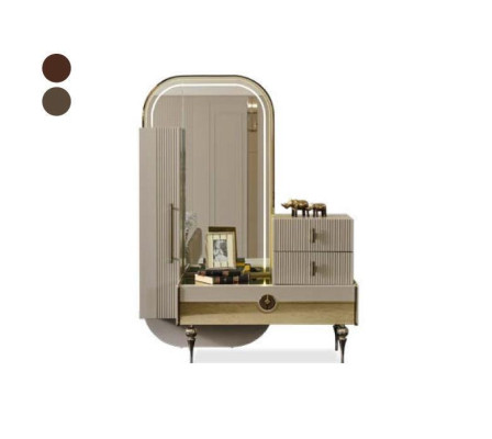 Gouden commodeset in Italiaanse stijl spiegelmeubels met een edelstalen commode.
